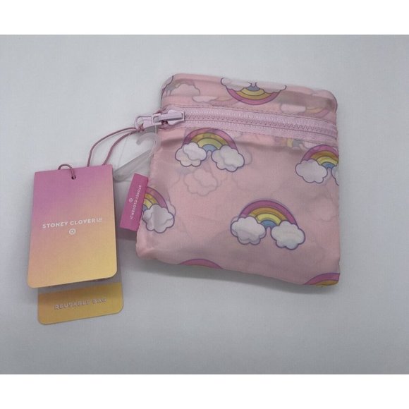 NWT Stoney Clover Ln x Target Light Pink/Mini Rainbow Fold Up Reusable Tote Bag - Picture 4 of 9